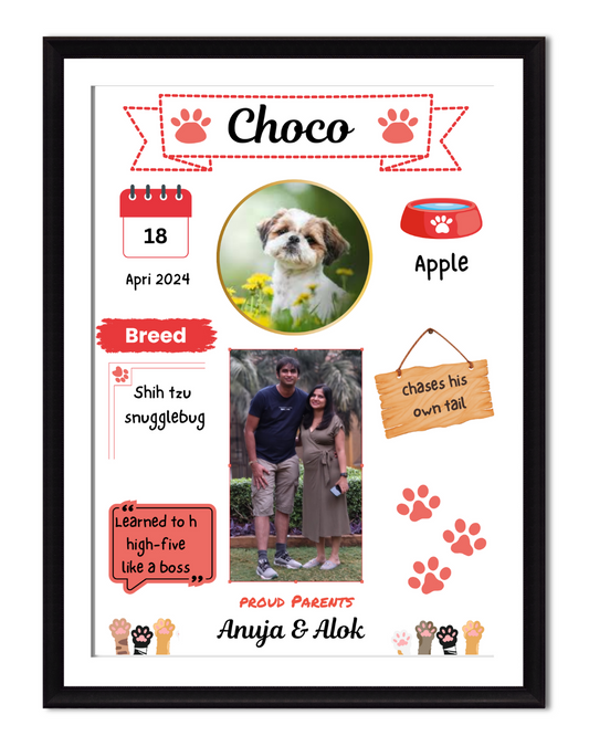Pet Memory Frame with red paws