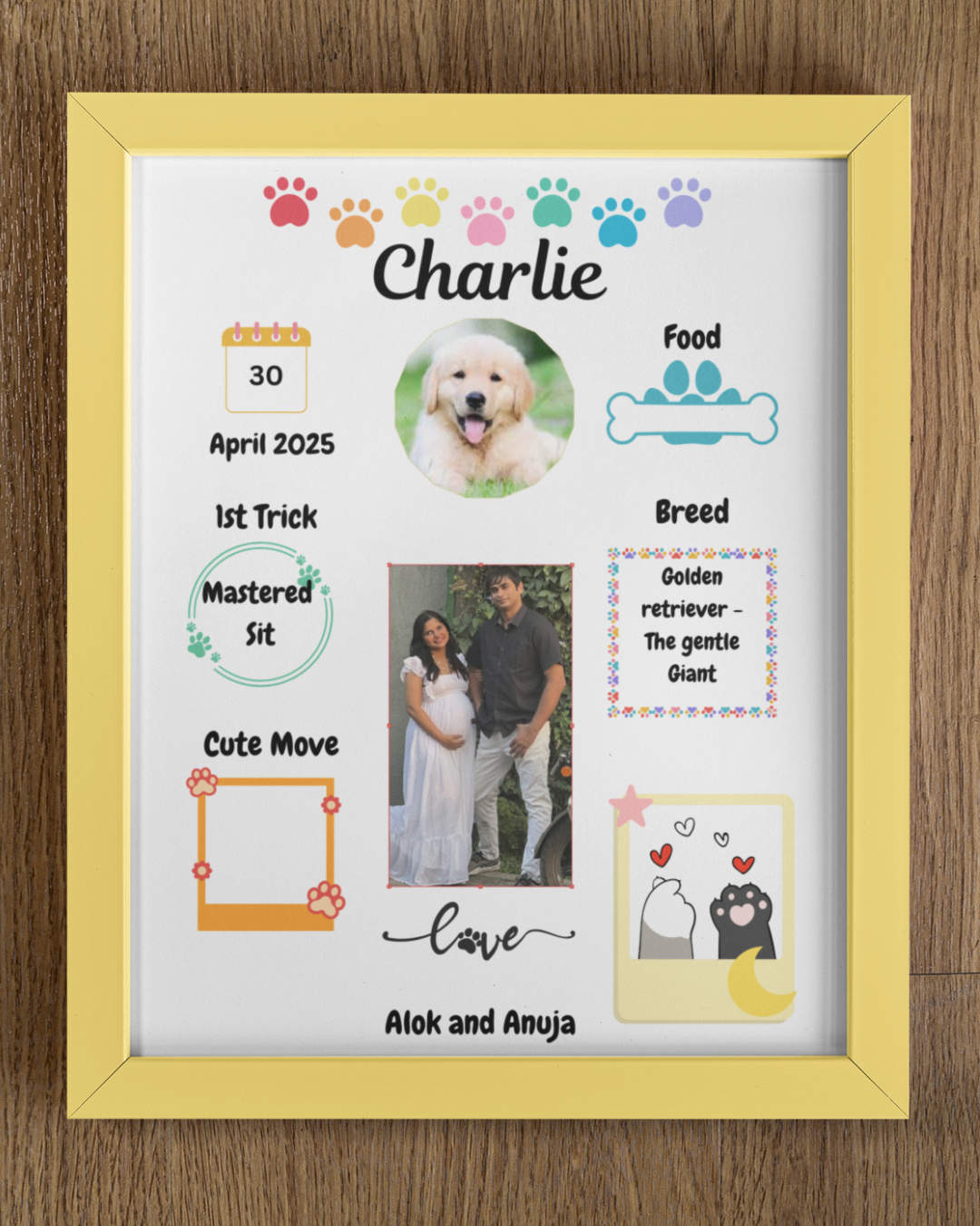 Pet Memory Frame with red paws