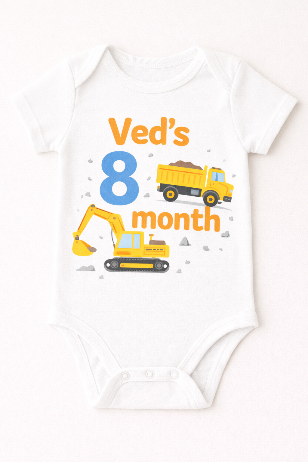 Cute baby construction truck Onsies