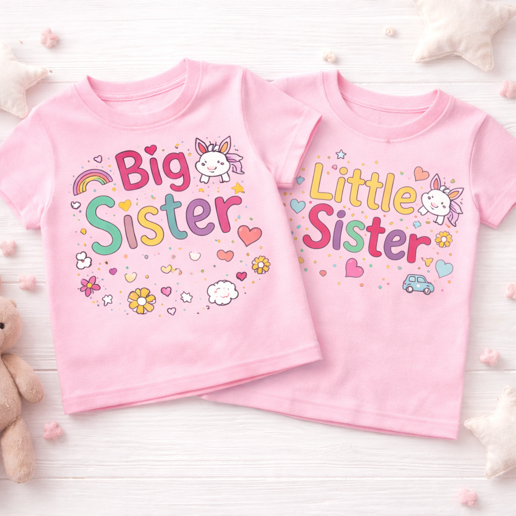 Sibling Sets for big sister and little sister pink