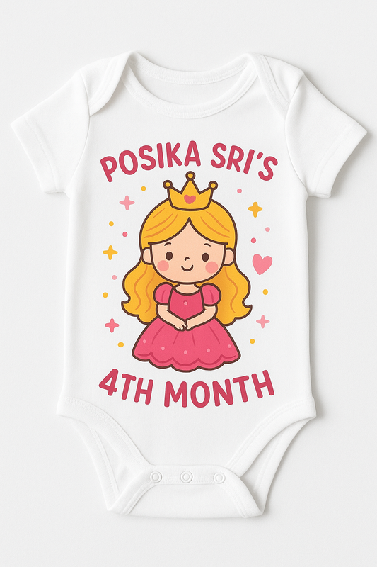 Baby Princess Birthday Month Romper
