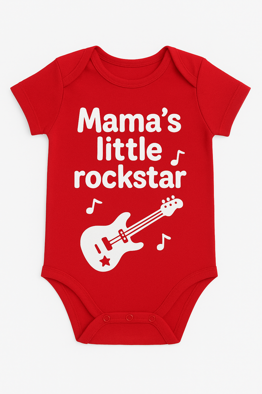 Mama's little rockstar baby romper