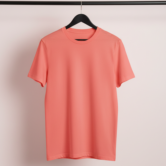 Coral plain T-shirt