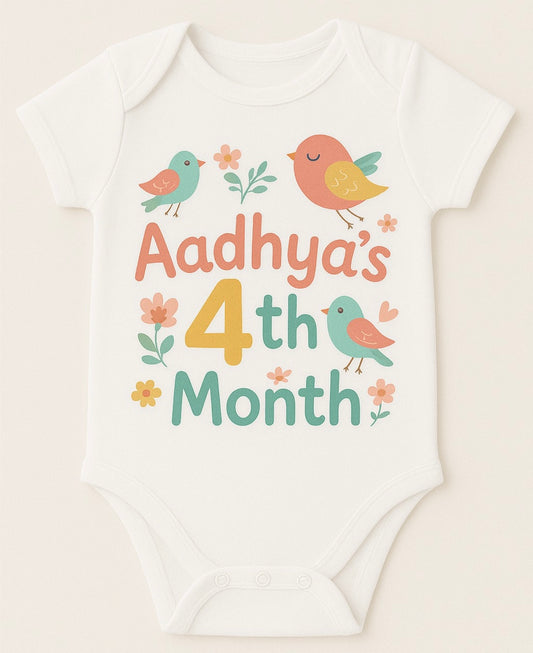 Baby Birds  Birthday Month Romper