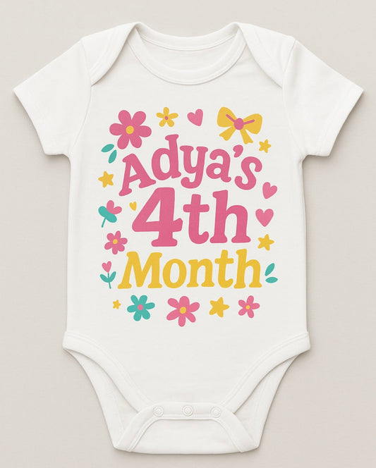 Baby Doughnut Birthday Month Romper
