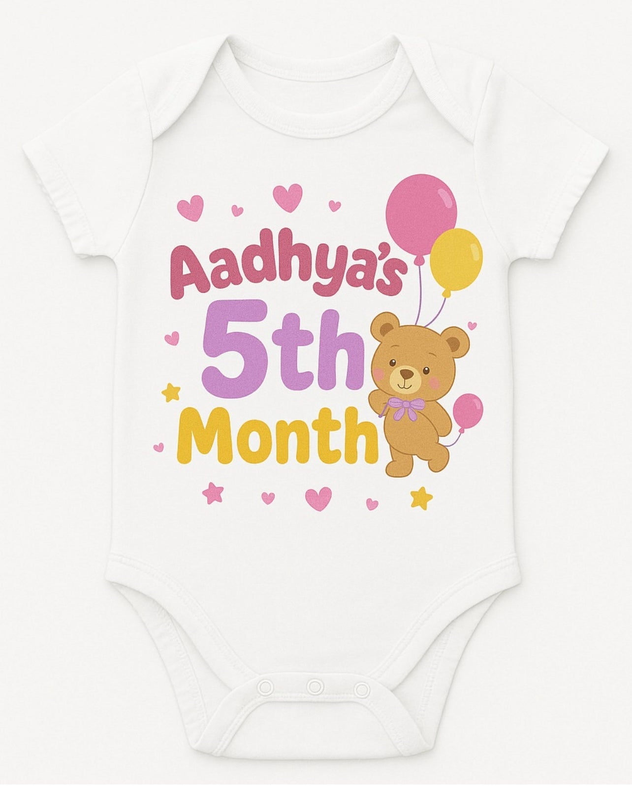 Baby Teddy Birthday Month Romper