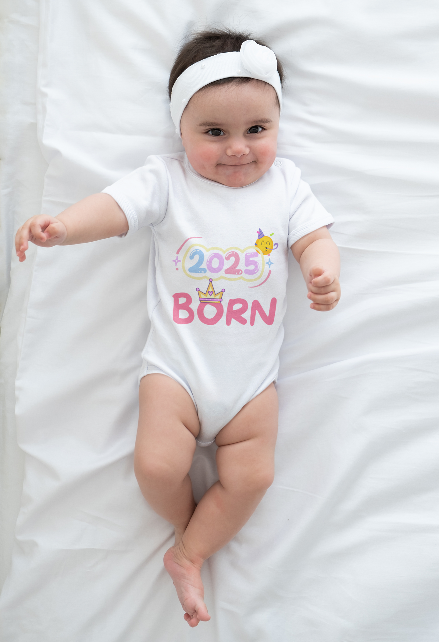 Baby Romper White Born 2025