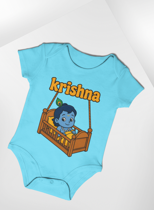 Shree Krishna in jhula Cute Baby Romper