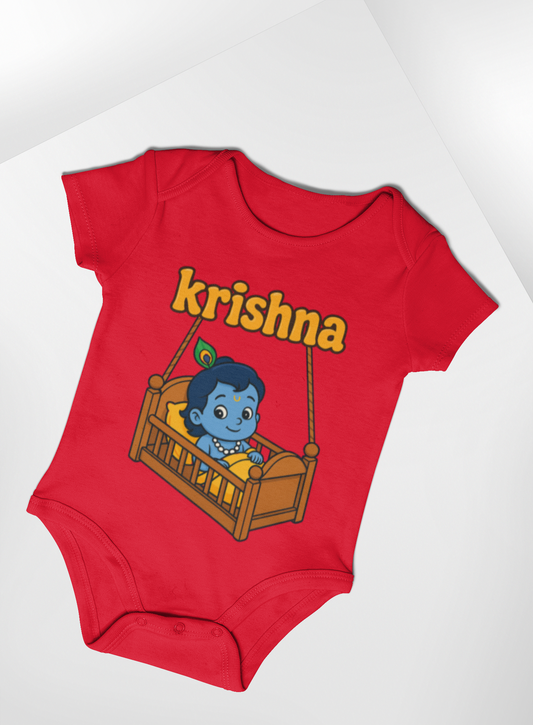 Shree Krishna in jhula Cute Baby Romper