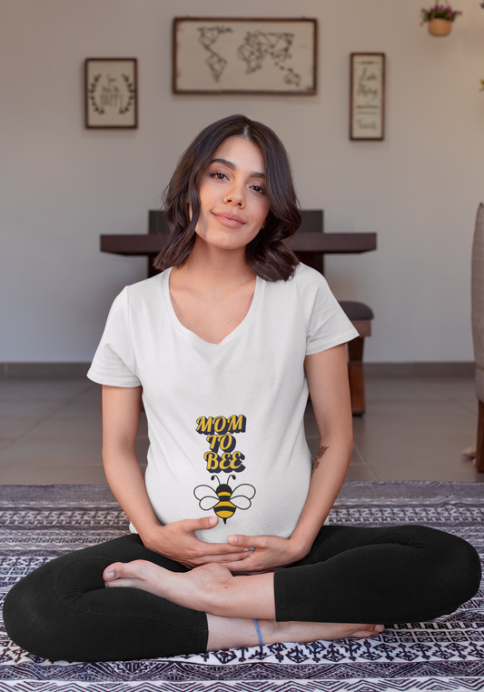 Cute Mom to BEE Baggy Maternity Wear White T-shirt
