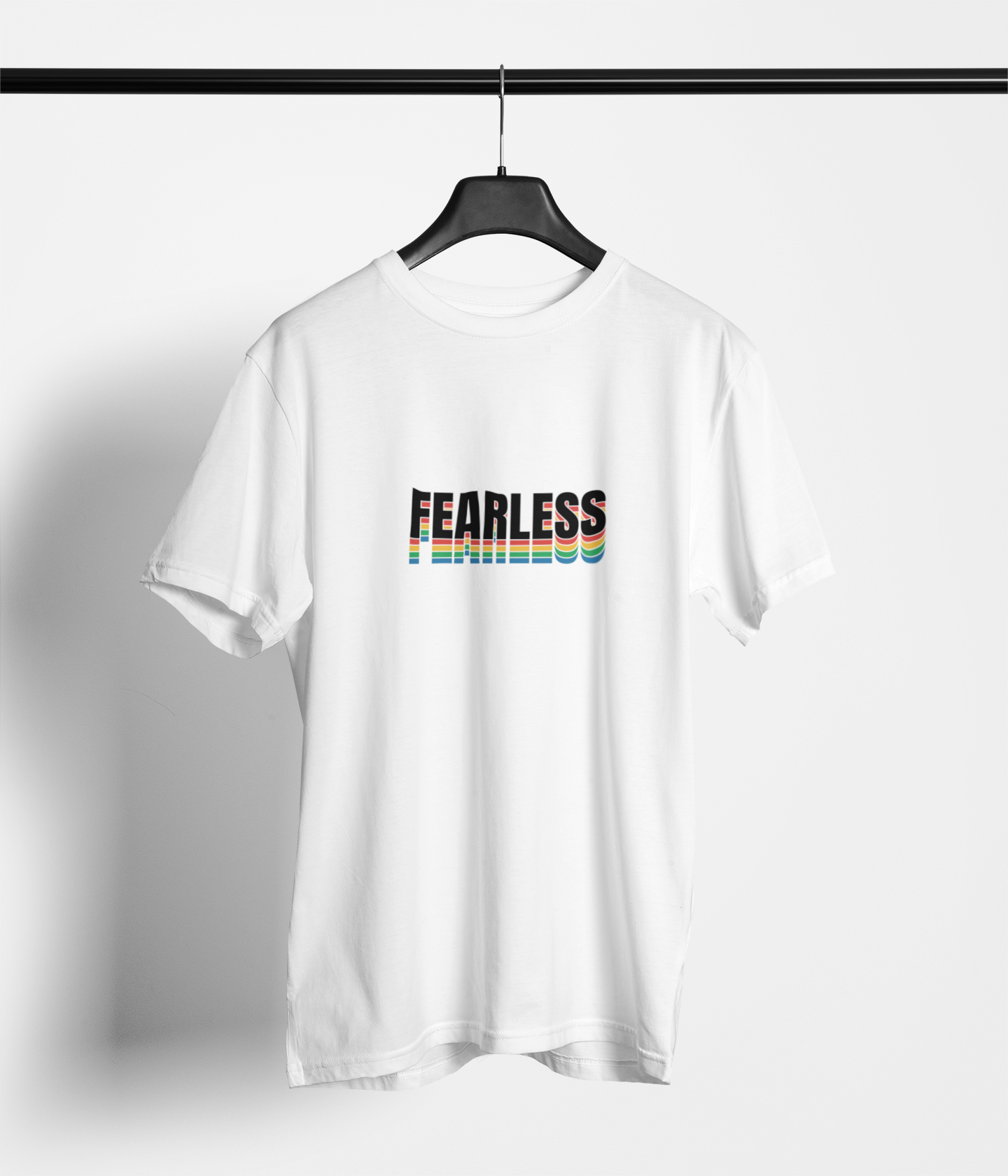 White  “Fearless” Graphic T-Shirt – Bold Motivational Unisex Tee