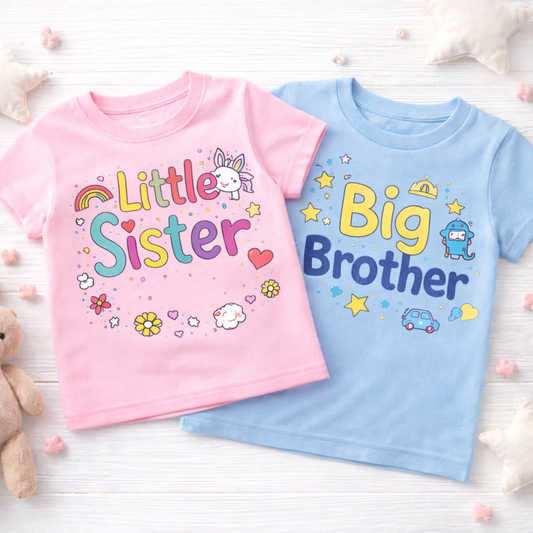 Sibling Sets for big brother and little sister pink blue