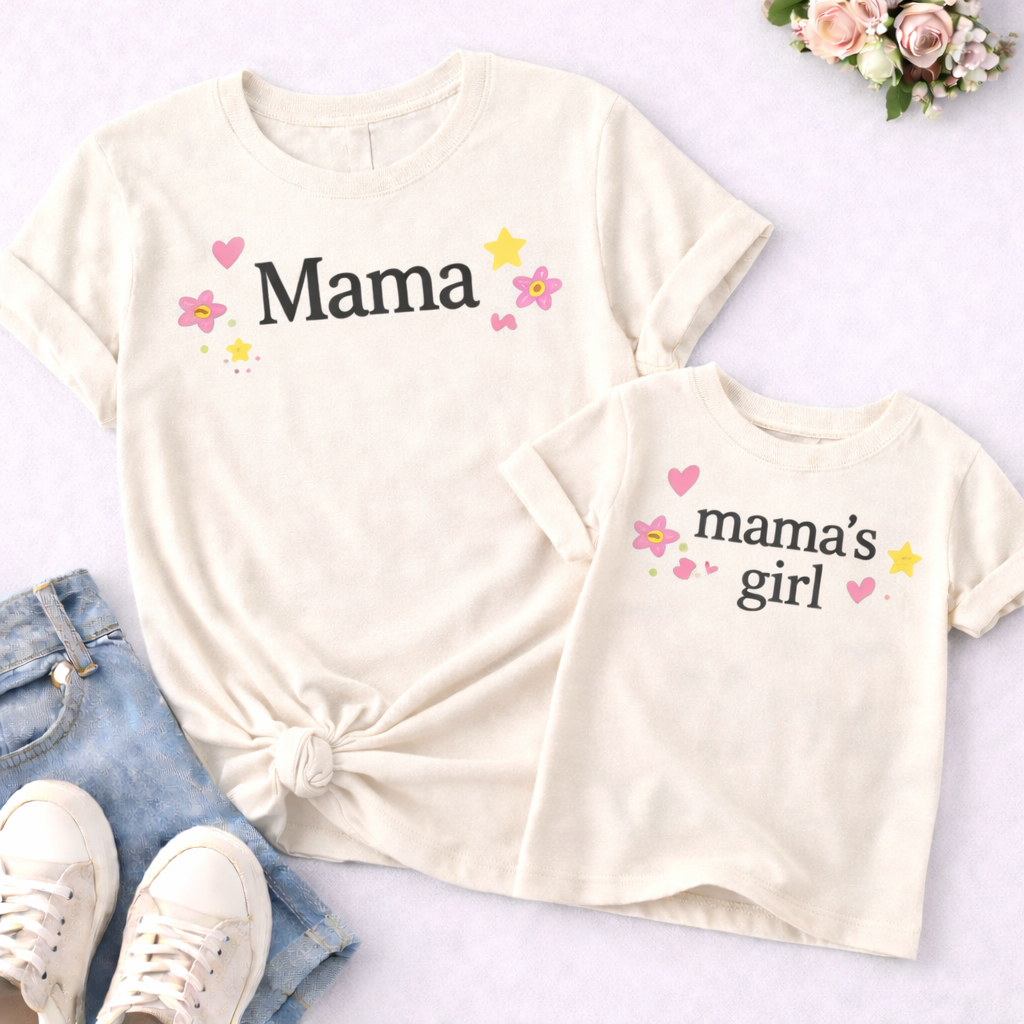 Mama & Baby Girl Matching T-Shirt Combo