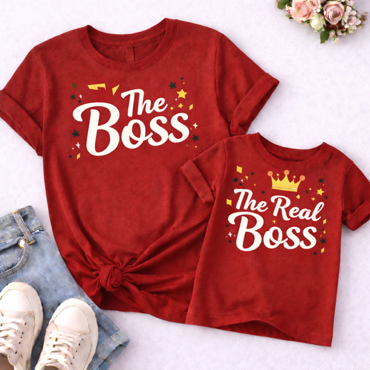 Mama & Kid  The Boss  Matching T-Shirt Combo