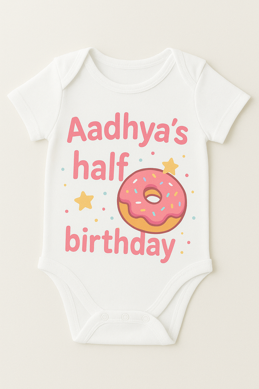 Baby flowers Birthday Month Romper