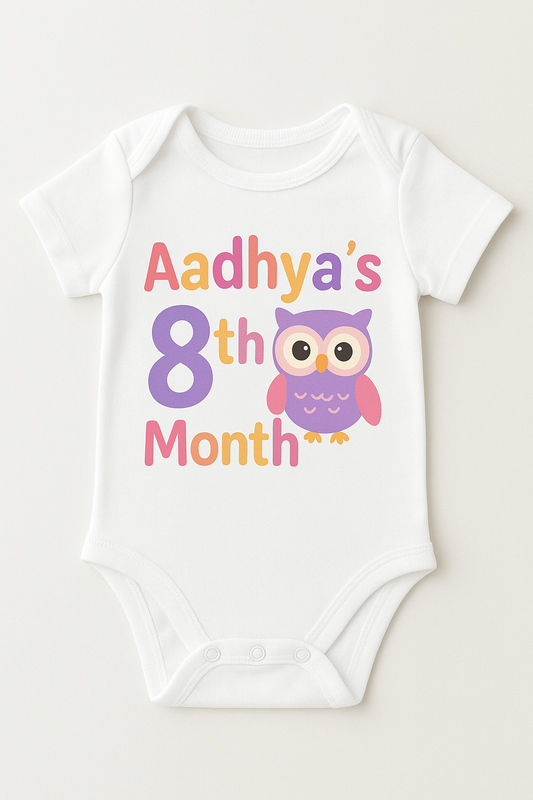 Baby Owl Birthday Month Romper