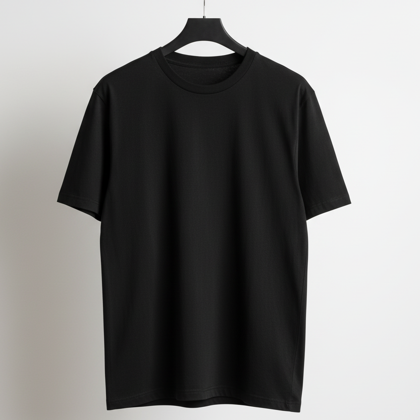 Black plain T-shirt