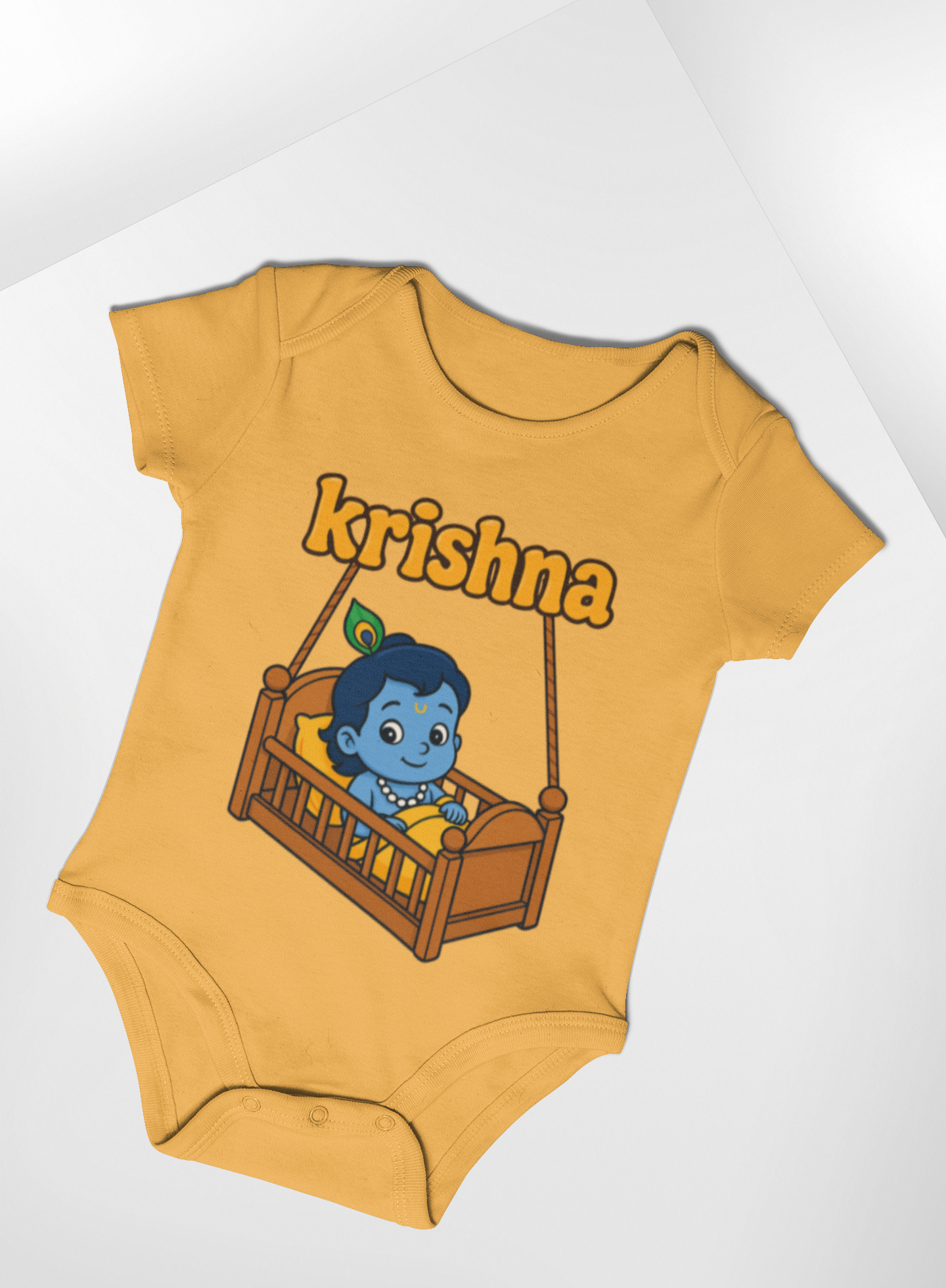 Shree Krishna in jhula Cute Baby Romper