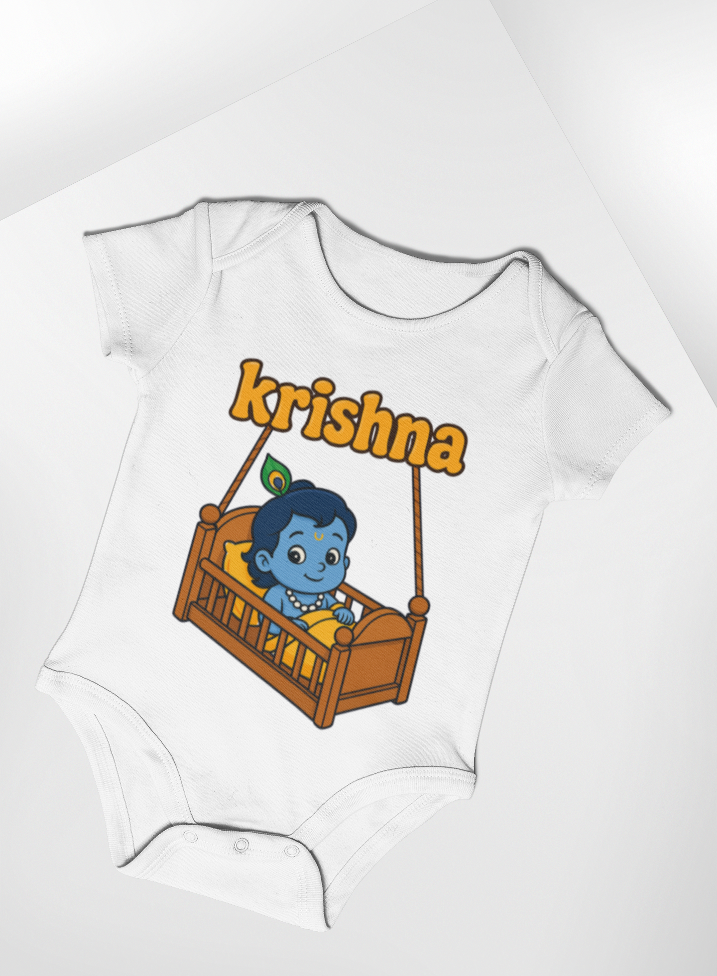 Shree Krishna in jhula Cute Baby Romper