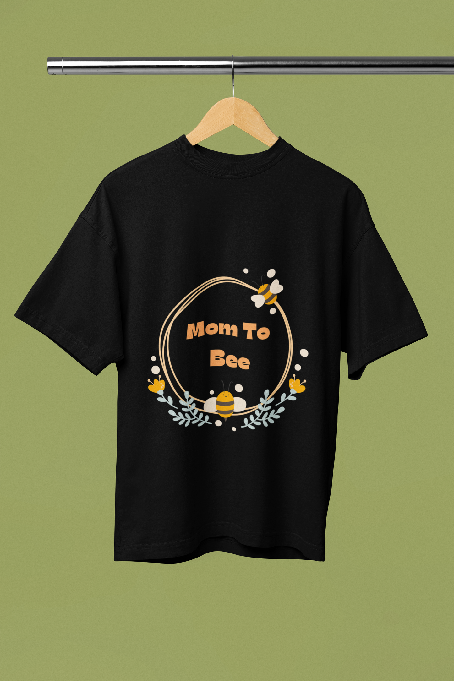 Mom to BEE Baggy Maternity Wear Black T-shirt