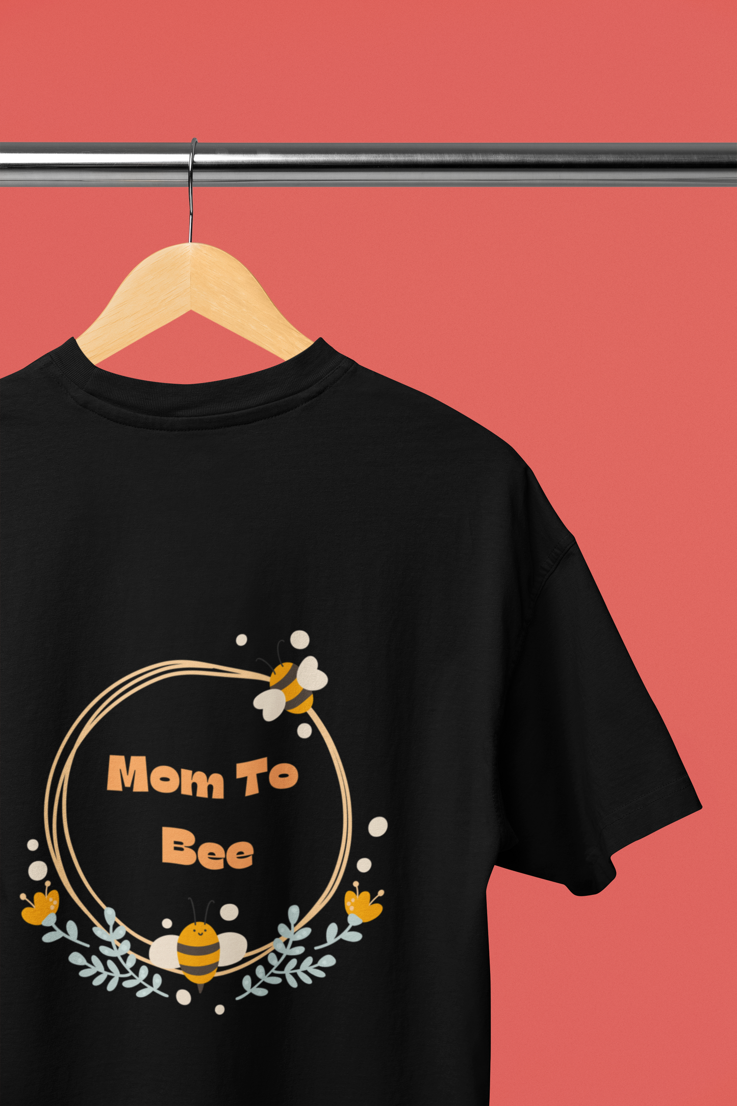 Mom to BEE Baggy Maternity Wear Black T-shirt