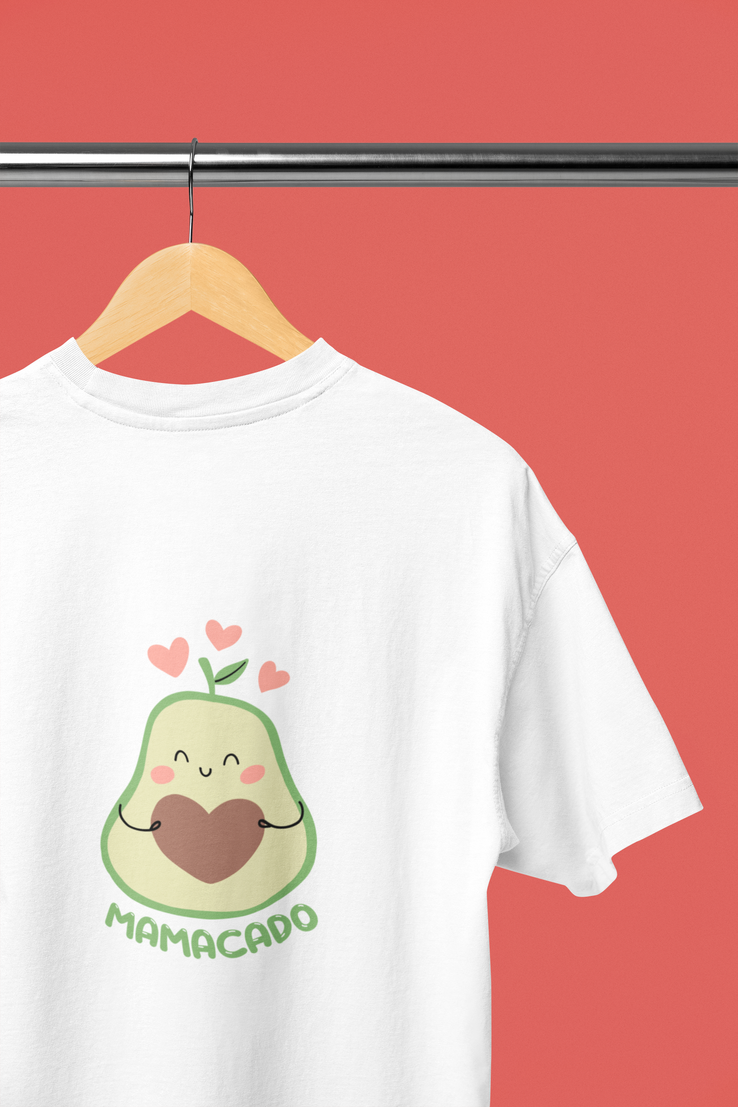Mom to be Avocado Baggy Maternity Wear White T-shirt