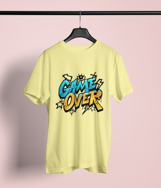 Yellow “Game Over” Graphic T-Shirt – Fun Unisex Gamer Tee